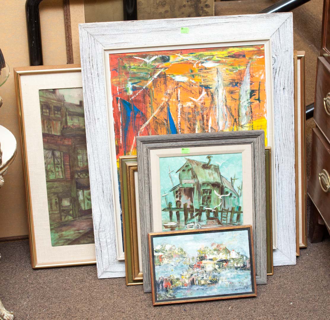 Appraisal: Six framed oils signed by F Hoffman