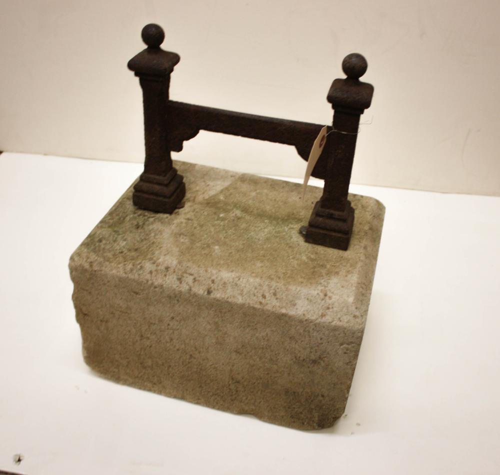 Appraisal: CAST IRON AND STONE BLOCK BOOT SCRAPER United Kingdom th