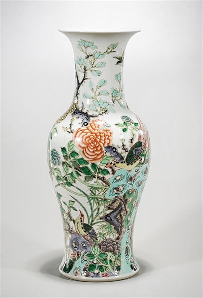 Appraisal: Chinese enameled porcelain vase with tree flower and bird motif