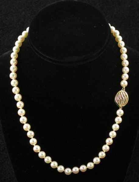 Appraisal: Akoya Pearl Necklacecomprised of round pearls - mm with very