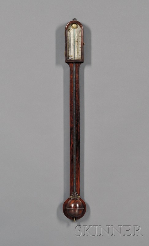 Appraisal: Rosewood Stick Barometer Benjamin Pike Son New York late th