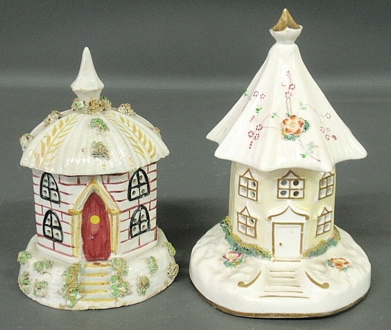 Appraisal: - Two Staffordshire cottage pastille burners c Largest h x