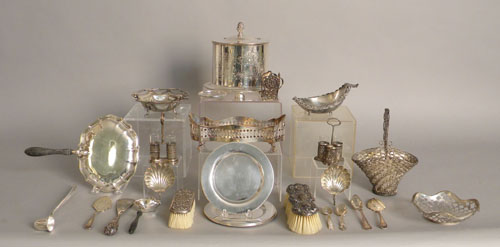 Appraisal: Group of sterling and plated tablewares to include a cruet