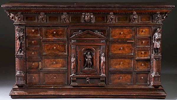 Appraisal: AN ITALIAN FIGURAL CARVED WOOD BAMBOCCI CABINET AN ITALIAN FIGURAL