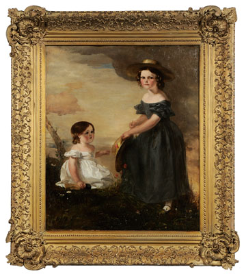 Appraisal: British or American School circa Two Sisters oil on canvas