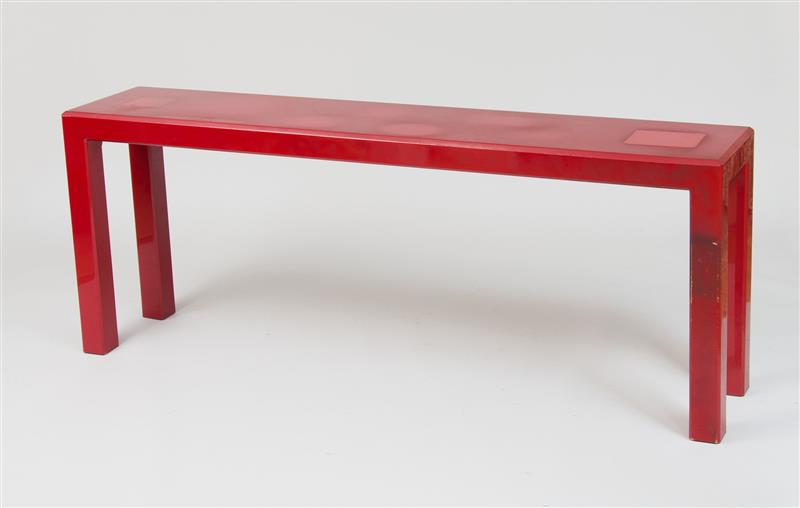 Appraisal: Parson's Table c Lacquered wood marked 'Design World New York