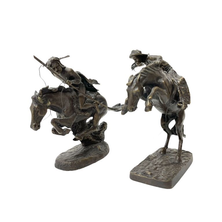 Appraisal: Pair of Frederic Remington Sculptures Frederic Remington American Pair of