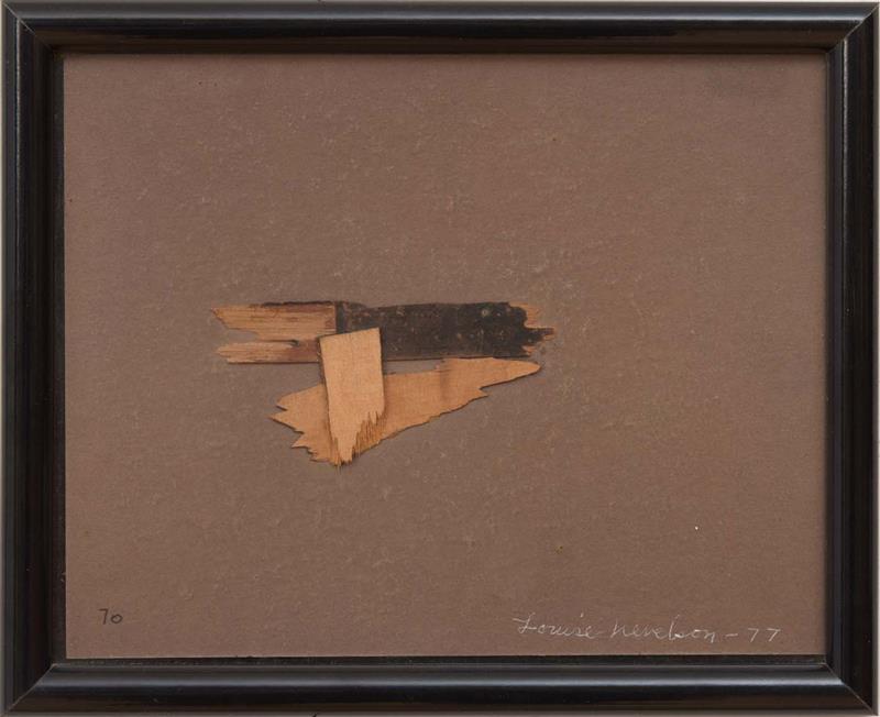 Appraisal: LOUISE NEVELSON - UNTITLED Wood collage on brown card signed