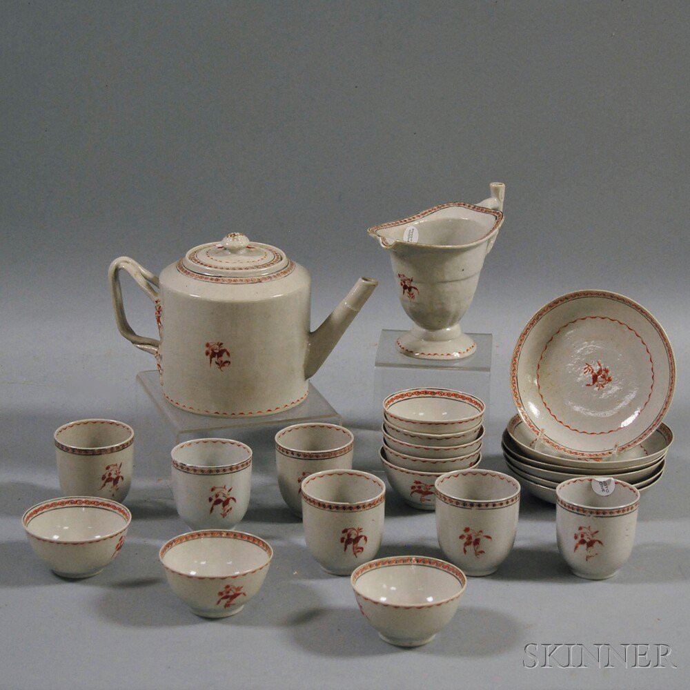 Appraisal: Chinese Export Porcelain Partial Tea Service th century six handled