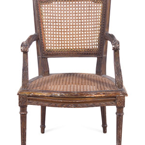 Appraisal: A Louis XVI Style Giltwood Child's Armchair th Century Height