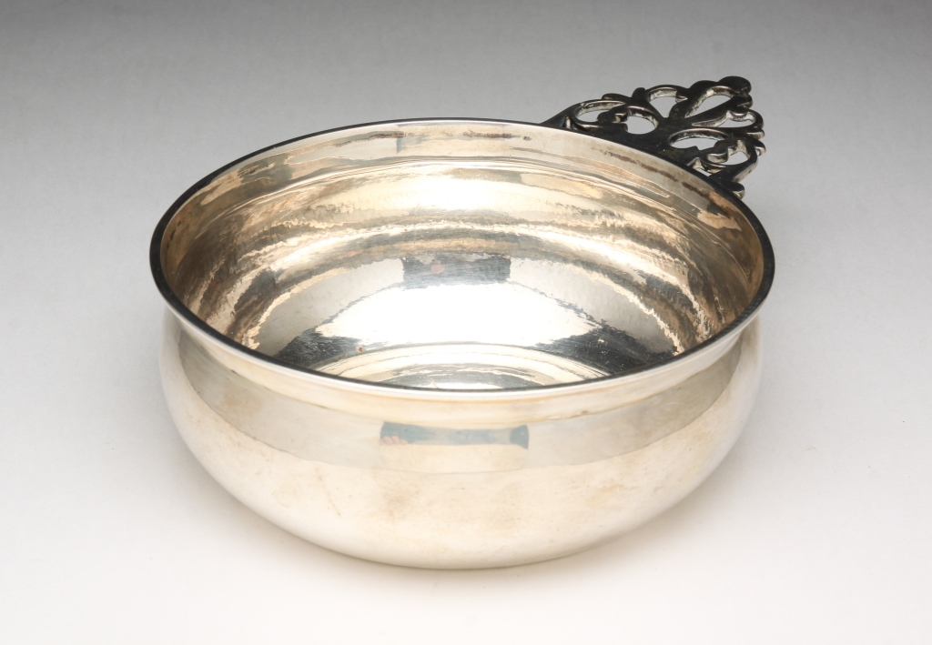 Appraisal: NEW YORK COIN SILVER PORRINGER Marked for William Thomson New