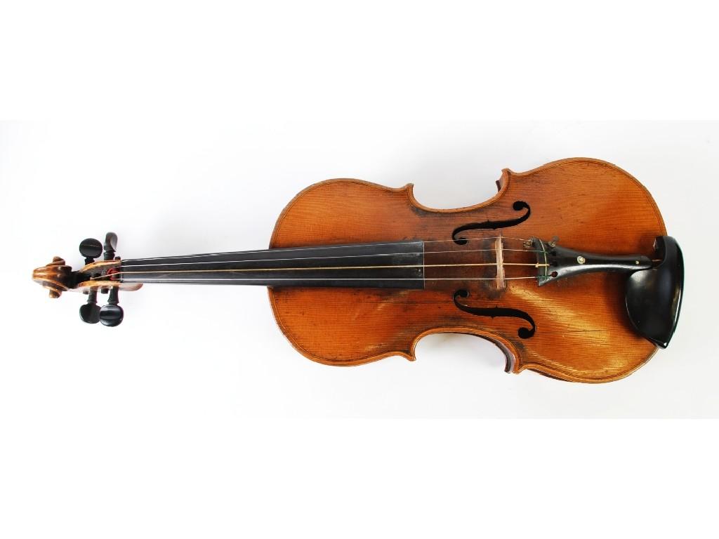 Appraisal: LATE NINETEENTH CENTURY VIOLIN bears label 'Nicolaus Amatus fecit in