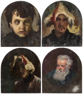 Appraisal: GELIY KORZHEV-CHUVELYOV RUSSIAN - A Group of Four Portraits oil