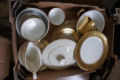 Appraisal: Tray containing Pieces of Doulton Fairfax Dinner Ware Pieces of