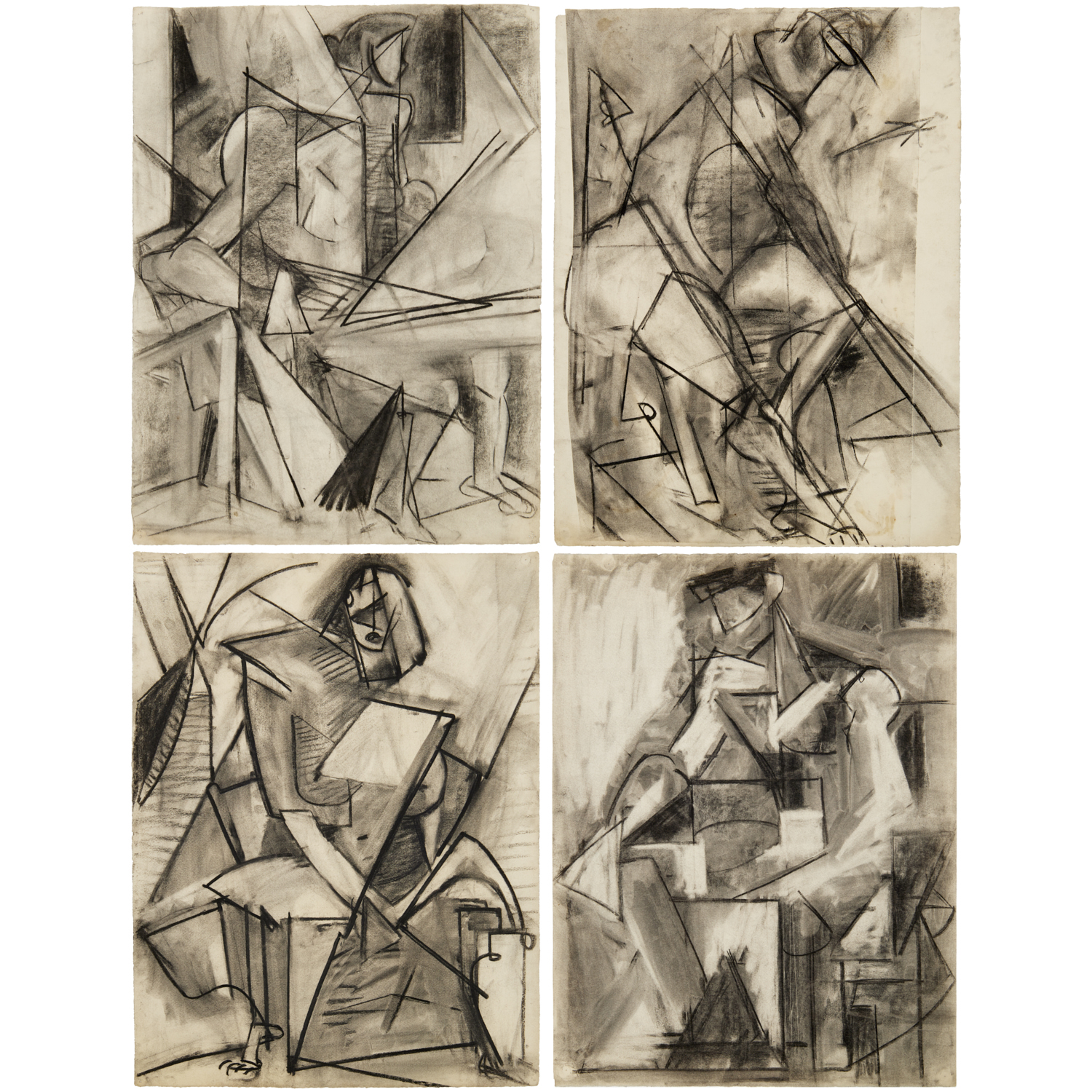 Appraisal: SCHOOL OF HANS HOFMANN CHARCOAL DRAWINGS Margaret Trumbull Jennings American