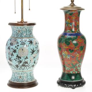 Appraisal: Chinese Export enameled porcelain vases Chinese Export enameled porcelain vases