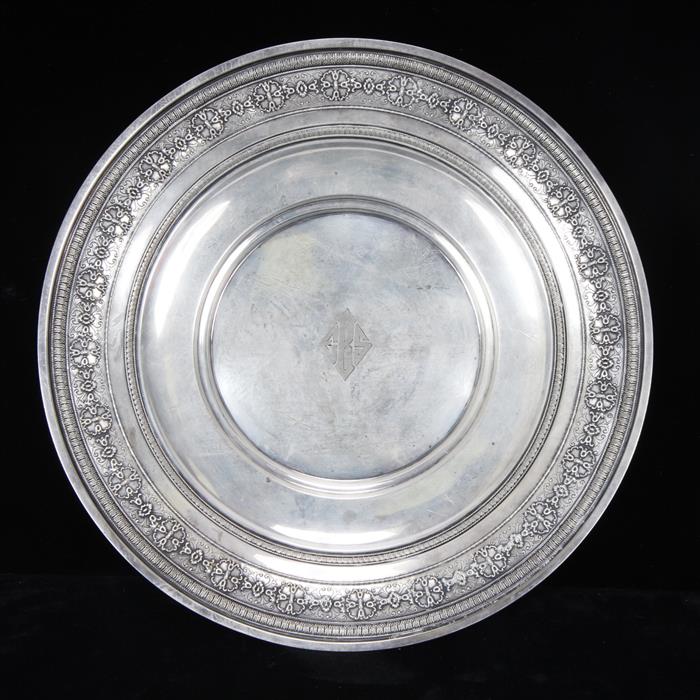 Appraisal: Watson Co American Sterling Silver inch Charger Plate with repousse