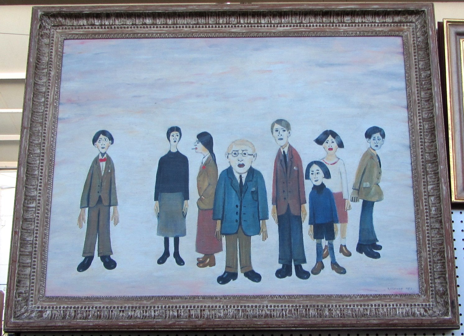 Appraisal: After Laurence Stephen Lowry - Family Group oleograph cm x