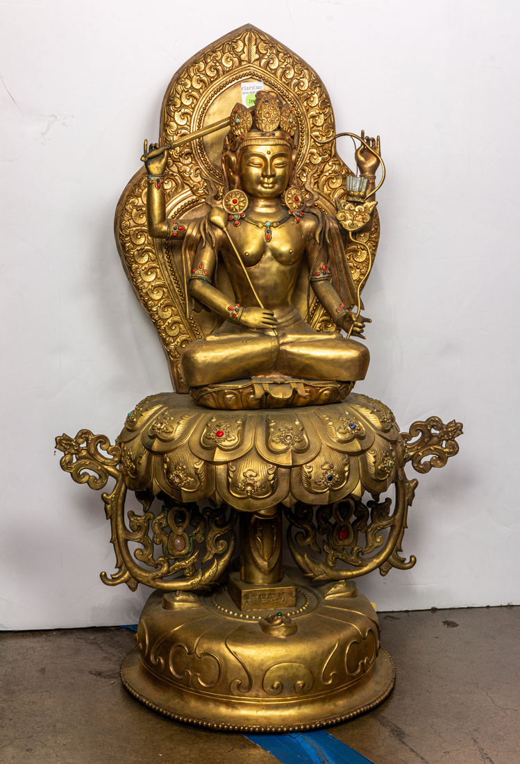 Appraisal: GILT METAL FIGURE OF TARA Gilt metal figure of Tara