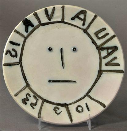 Appraisal: AFTER PICASSO CERAMIC PLATE in diam stamped Madoura Plein Feu