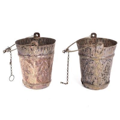 Appraisal: A pair of Italian holy water buckets Naples circa decorated