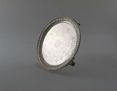 Appraisal: A Victorian silver waiter circular form acanthus leaf and bead