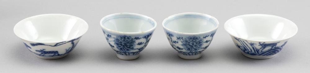 Appraisal: FOUR CHINESE BLUE AND WHITE PORCELAIN WINE CUPS TH CENTURYFOUR