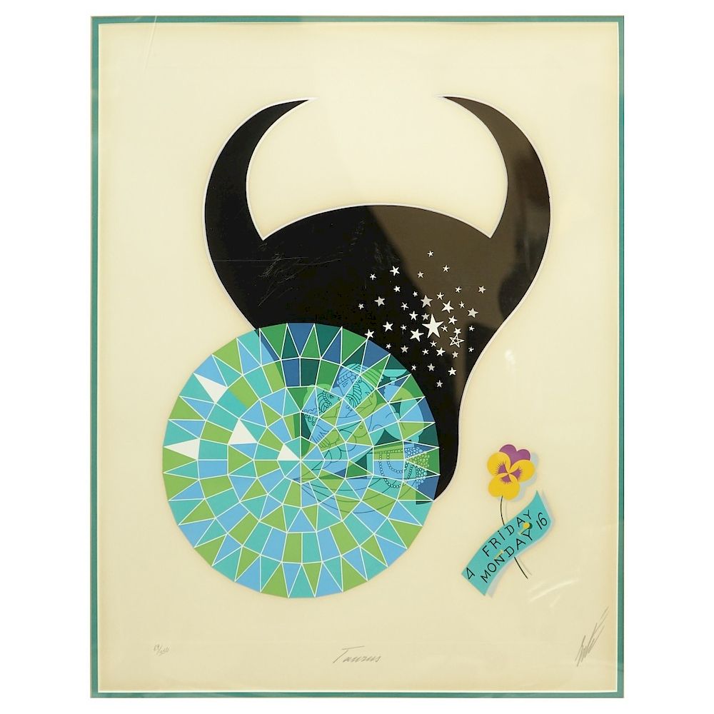 Appraisal: Erte Taurus Serigraph Erte Zodiac Serigraph Taurus Signed and numbered