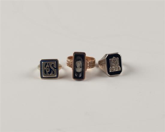 Appraisal: Three Ladies Rings a K marked yellow gold ring set