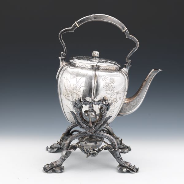 Appraisal: CHRISTOFLE SILVER PLATED HOT WATER KETTLE WITH STAND AND WARMER