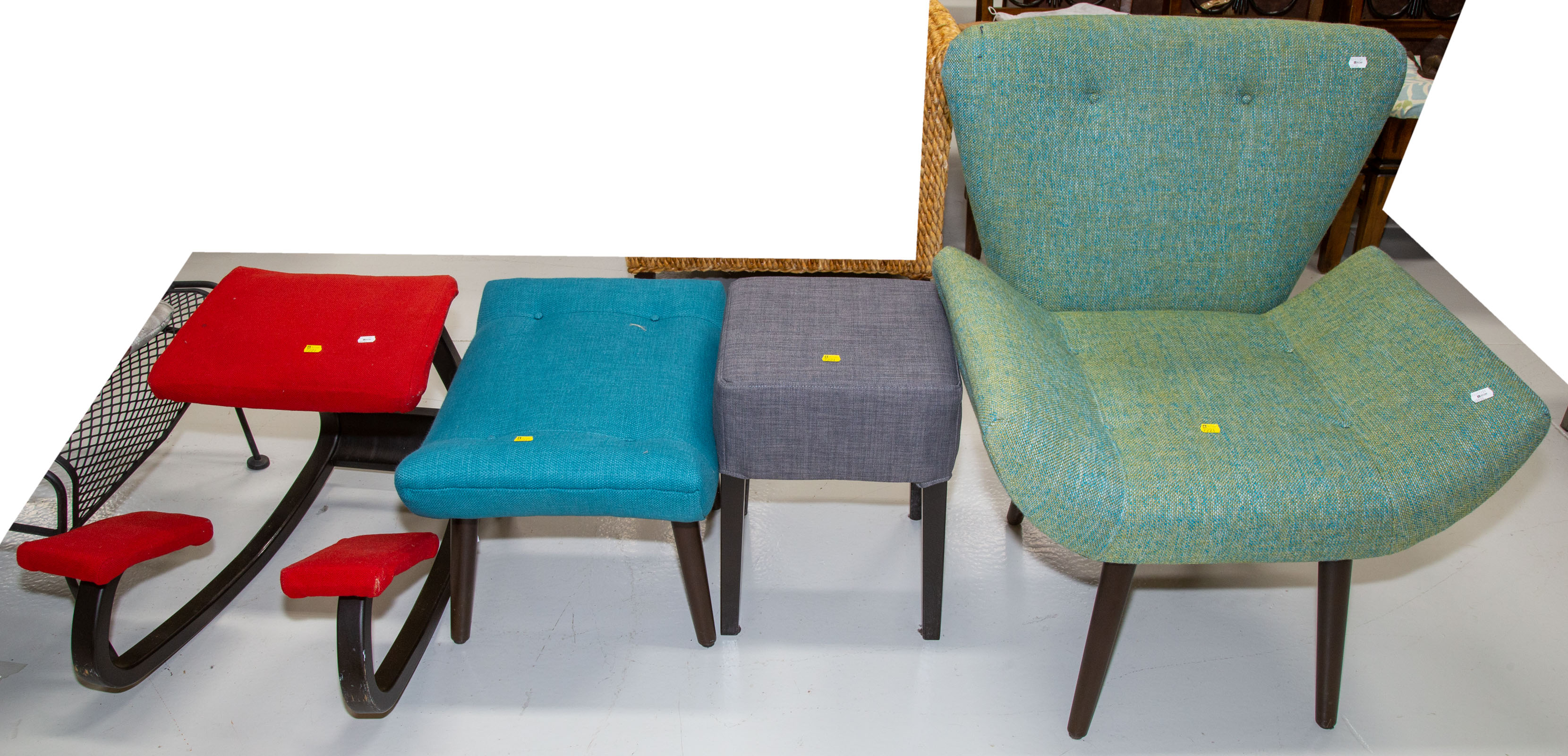 Appraisal: FOUR PIECES OF MID-CENTURY MODERN STYLE FURNITURE Includes a side