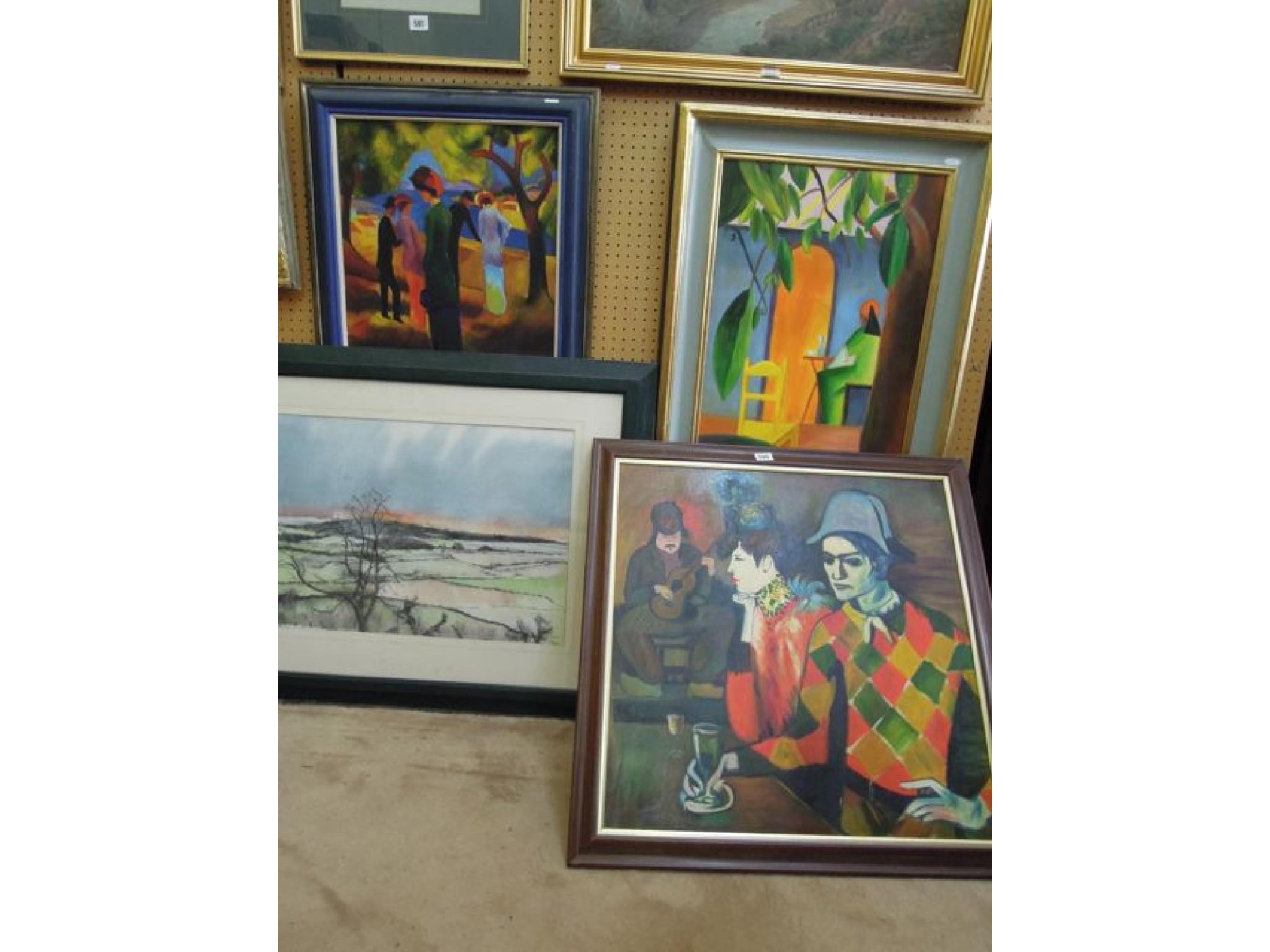 Appraisal: A collection of four oil paintings on canvas subjects including