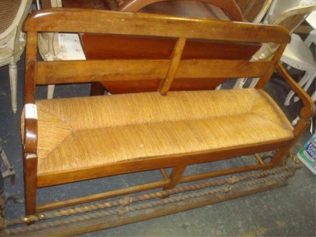 Appraisal: th Cent Caned Seat Bench From a Rye home