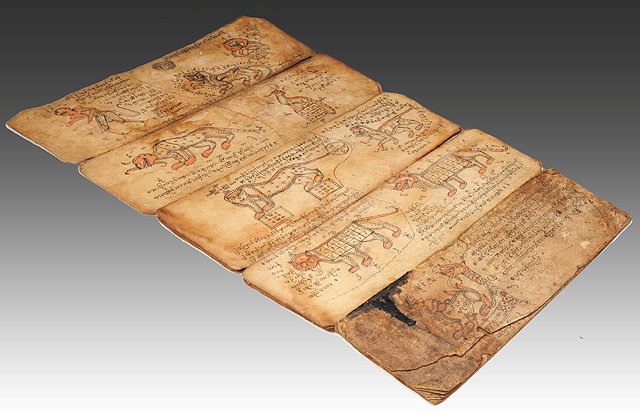 Appraisal: A SOUTH EAST ASIAN MANUSCRIPT ON PARCHMENT of multi-fold form