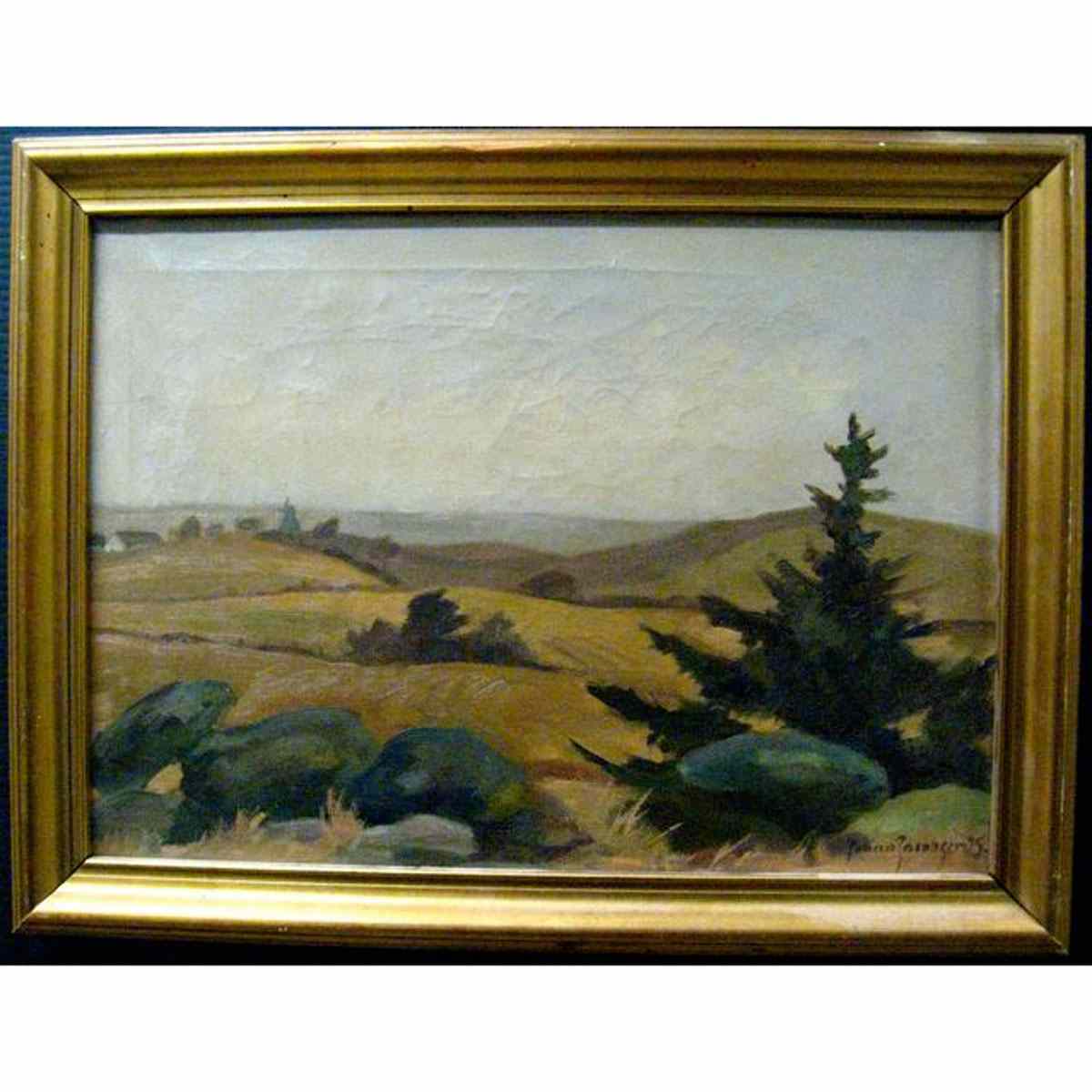 Appraisal: JOHAN JACOBSEN DANISH - ROLLING FARM LAND OIL ON CANVAS