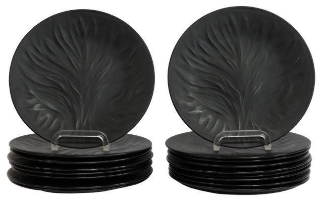 Appraisal: lot of Lalique France black frosted art glass luncheon plates