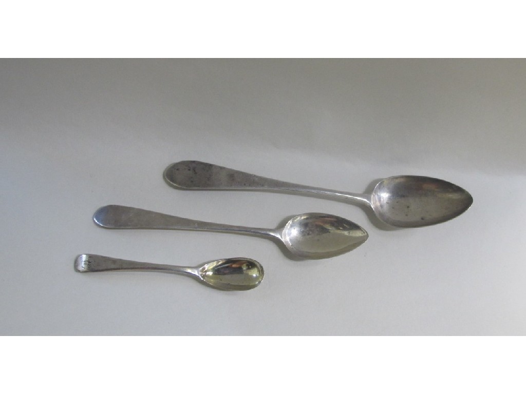 Appraisal: Lot comprising antique silver table spoon dessert spoon and an