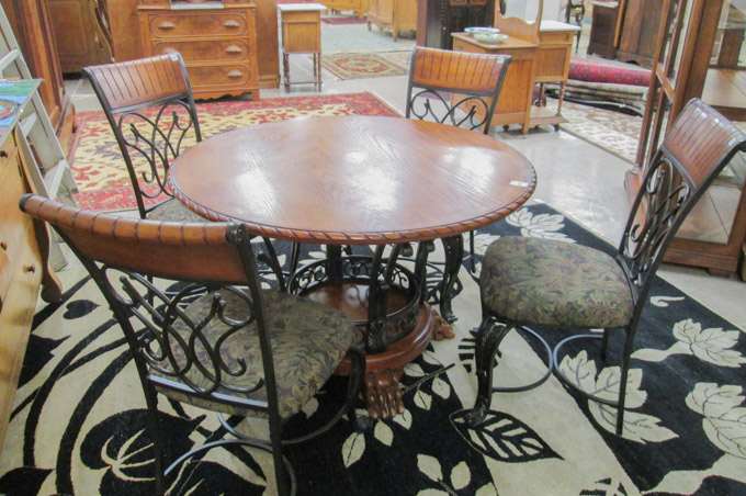 Appraisal: ROUND DINING TABLE AND FOUR CHAIRS Ashley Furniture Industries Arcadia