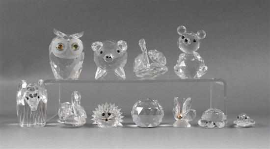 Appraisal: Swarovski crystal animals figures include owl pig teddy bear hedgehog