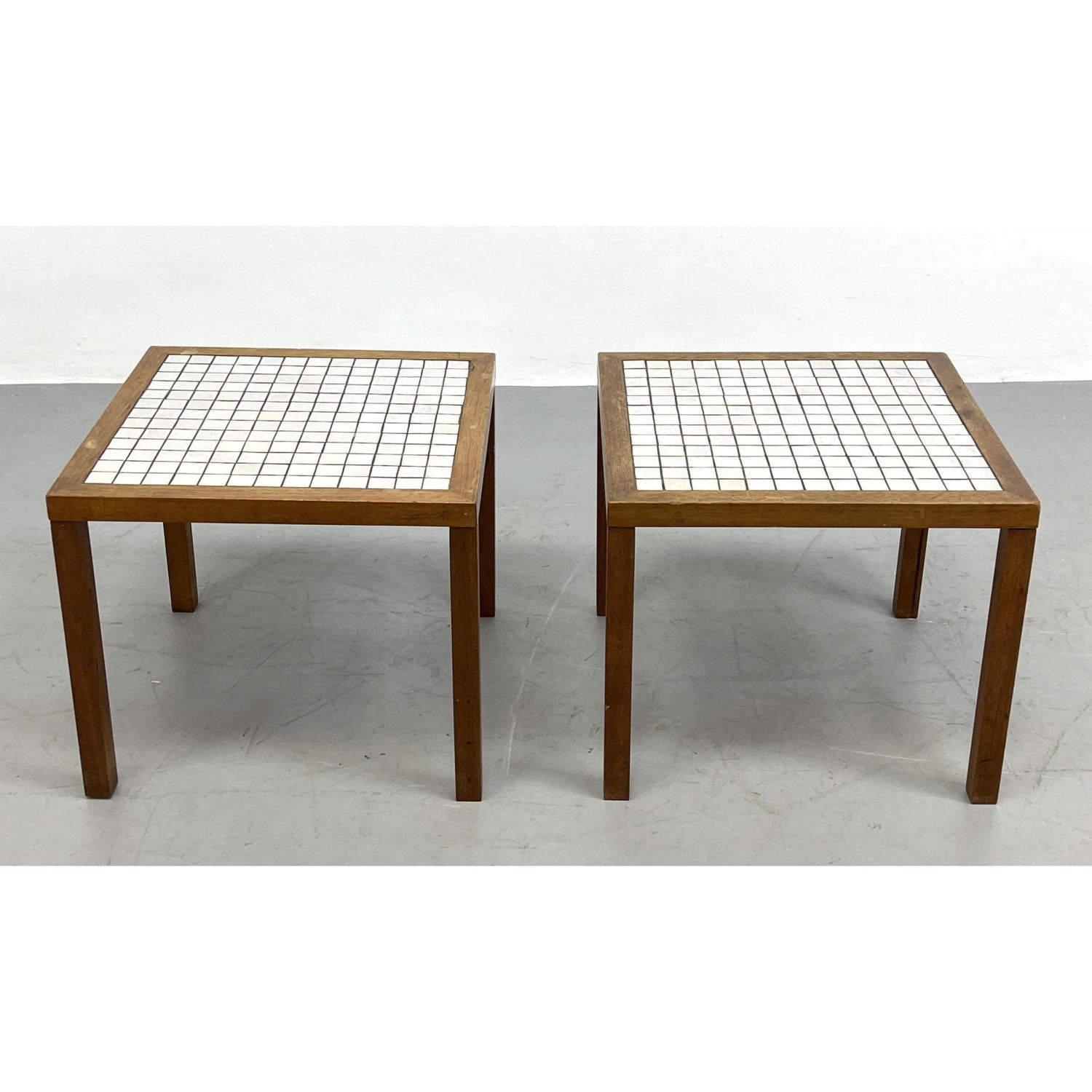 Appraisal: Gordon and Jane Marshall Martz Tile Top Walnut Frame Tables