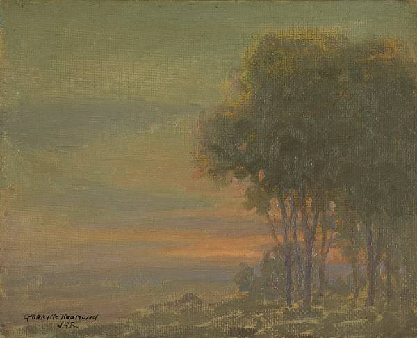 Appraisal: Granville Redmond - Coastal Trees on a Misty Evening signed