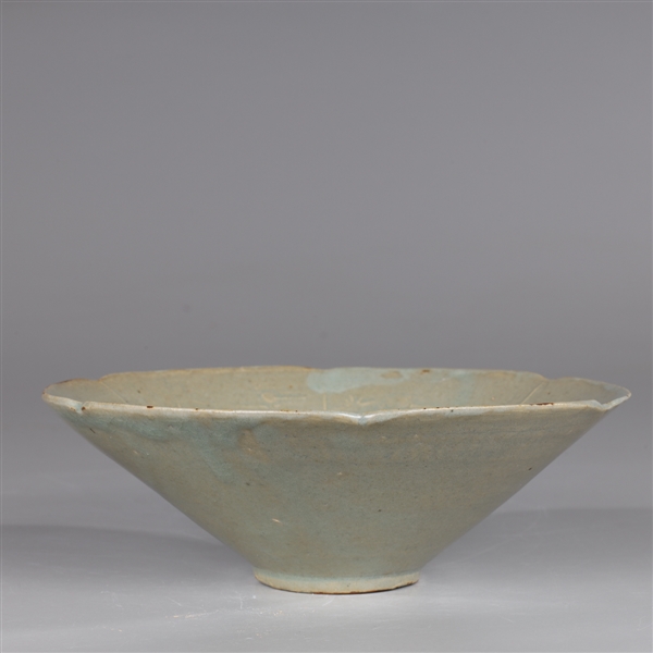 Appraisal: Korean celadon glazed ceramic bowl with figures animals and flowers