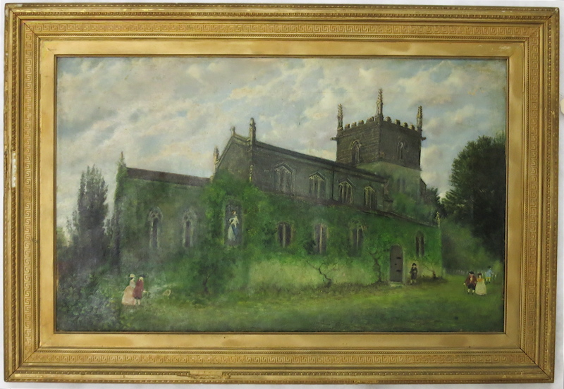 Appraisal: M McSWINEY OIL ON CANVAS British th th century Church