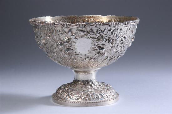 Appraisal: WARNER STERLING SILVER FLORAL REPOUSS FOOTED BOWL Floral repouss pattern