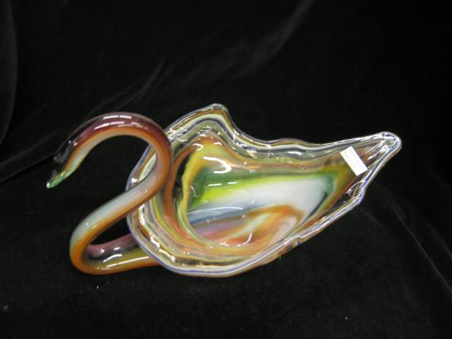 Appraisal: Art Glass Swan Planter