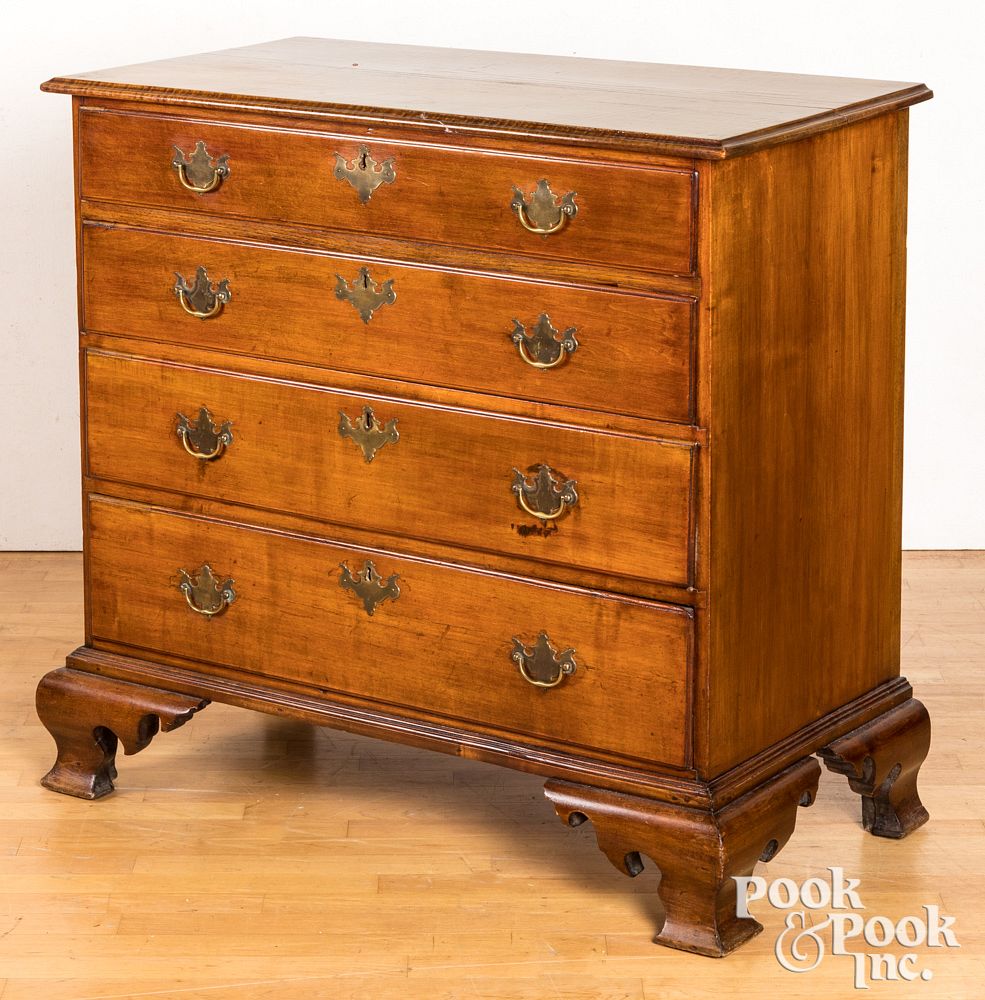 Appraisal: Chippendale maple chest of drawers late th c Chippendale maple