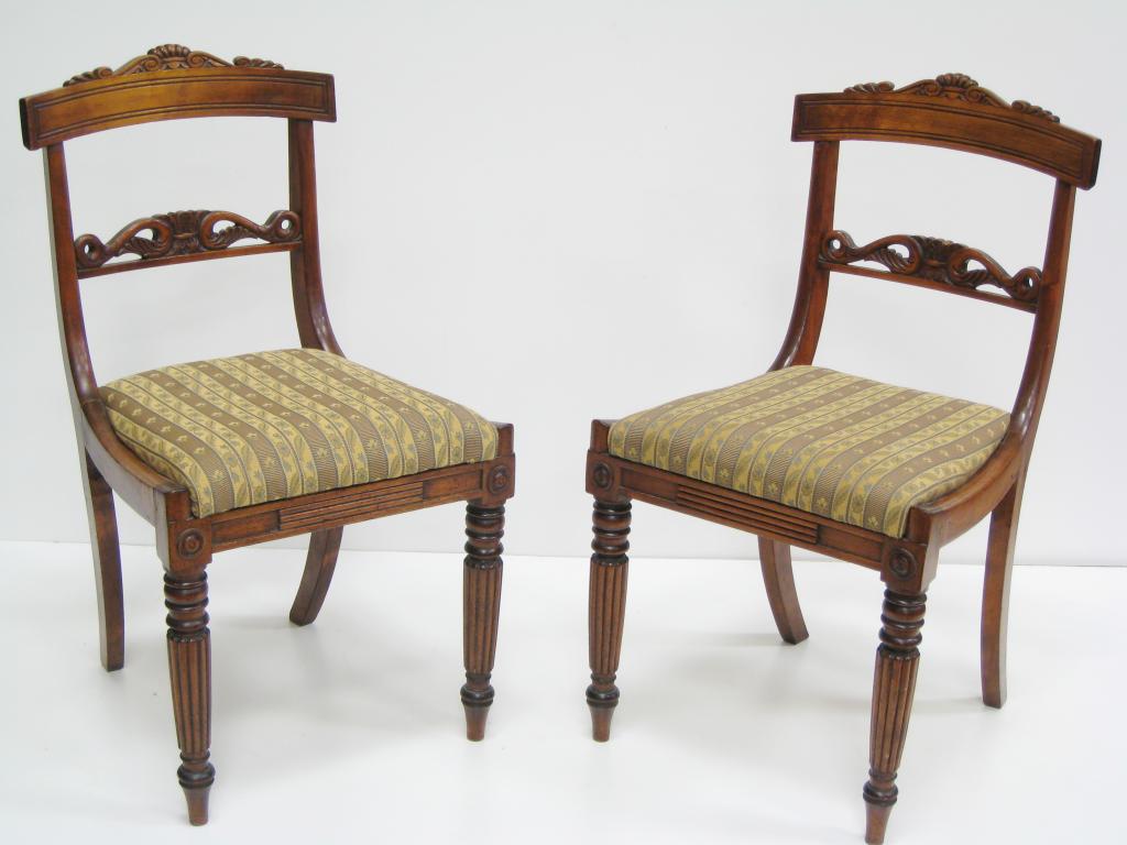 Appraisal: A Set of six late Regency mahogany Dining Chairs with