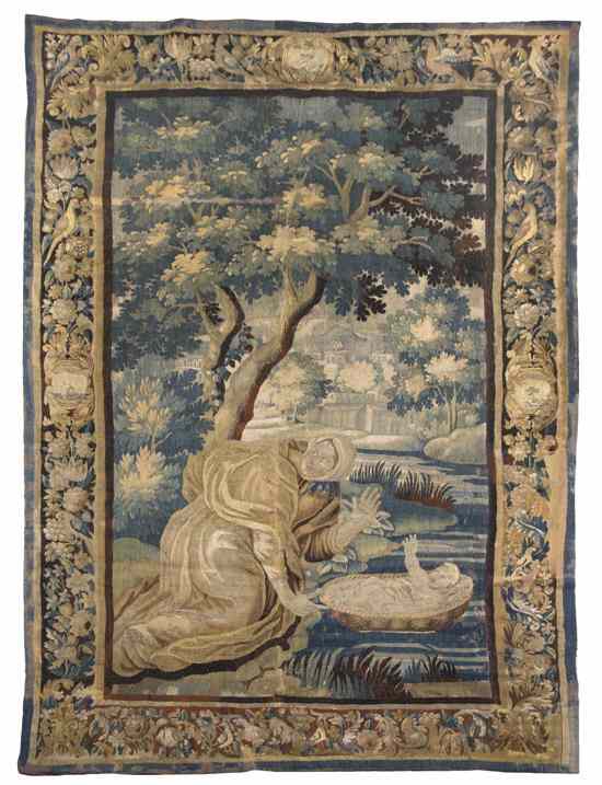 Appraisal: A Flemish Wool Tapestry Oudenaarde th century depicting the infant