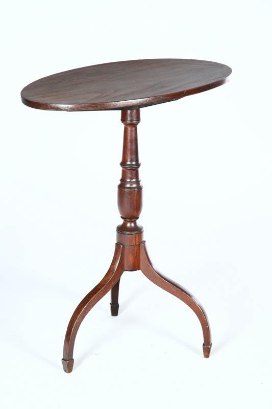 Appraisal: HEPPLEWHITE TILT-TOP CANDLESTAND American late th century mahogany with old