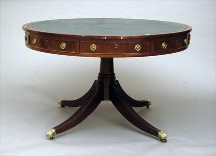 Appraisal: George III-Style Mahogany Drum Table